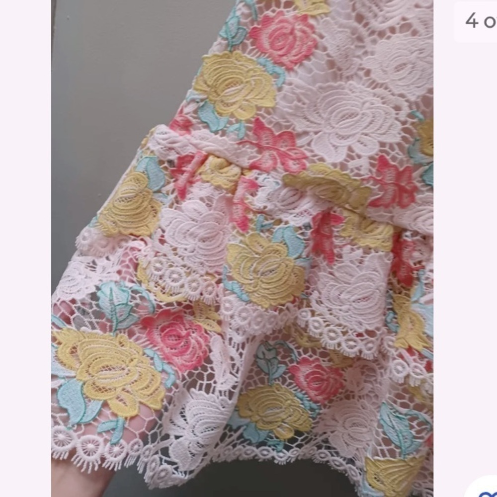 Anthropologie Gardina Lace Floral Skirt By Hutch Size Small NWT Pink Yellow blue - Picture 8 of 8
